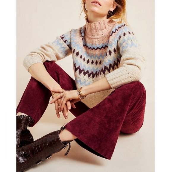 Rebecca Taylor Barbiecore Fair Isle Turtleneck Sweater - Picture 13 of 13